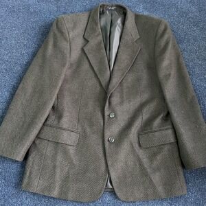 Jones New York Sport Coat Mens 42 Brown Wool Flecked Two Button Blazer Formal